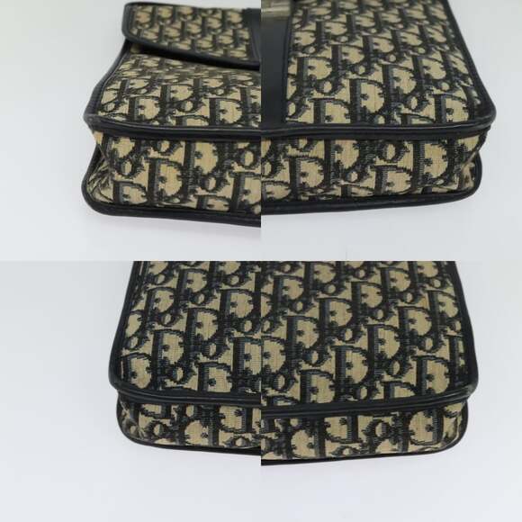 DIOR Trotter Canvas Shoulder Bag Navy Silver - Picture 10 of 13